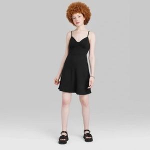 NWT Women's Black Mini Knit Skater Dress - Wild Fable #J003